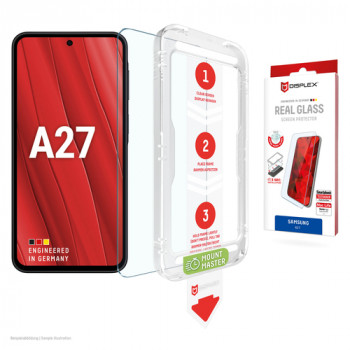 E.V.I. DISPLEX Real Glass Displayschutzfolie für Samsung Galaxy A27 5G (Temperglas, 9H, 0,33 mm, klar)