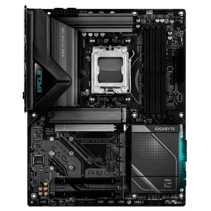 GIGABYTE X870E EAGLE WIFI7 AM5 ATX-Motherboard, 4x DDR5, HDMI, DP, 4x M.2, USB4, Wi-Fi 7, 5GbE