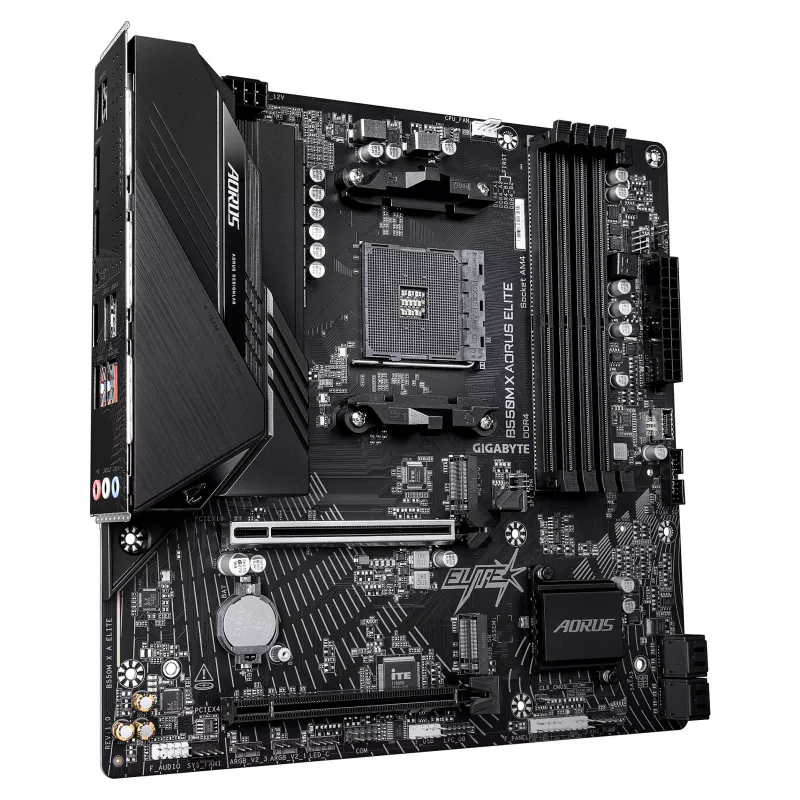 GIGABYTE B550M X AORUS ELITE AM4 Micro-ATX-Motherboard, AMD B550, 4x DDR4, HDMI/DP, 2x M.2, 2.5GbE, Wi-Fi 6E