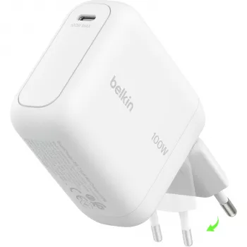 Belkin BoostCharge 100W GaN USB-C Wandladegerät Weiß