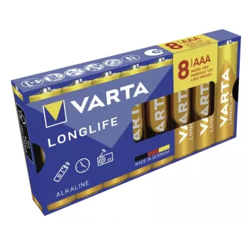 VARTA Longlife AAA LR03 Micro Alkaline-Batterien, 8er-Pack, 1,5 V, Blisterpackung