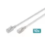 DIGITUS CAT 6A F-FTP Slim Patchkabel, 0,3 m, Grau, 10er-Pack, 10 Gbit/s, 500 MHz, LSZH