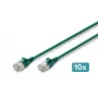 DIGITUS CAT 6A F-FTP Slim Patchkabel, 0,3 m, Grün, 10er-Pack