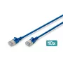 DIGITUS CAT 6A F-FTP Slim Patchkabel, 0,5 m, Blau, 10er-Pack