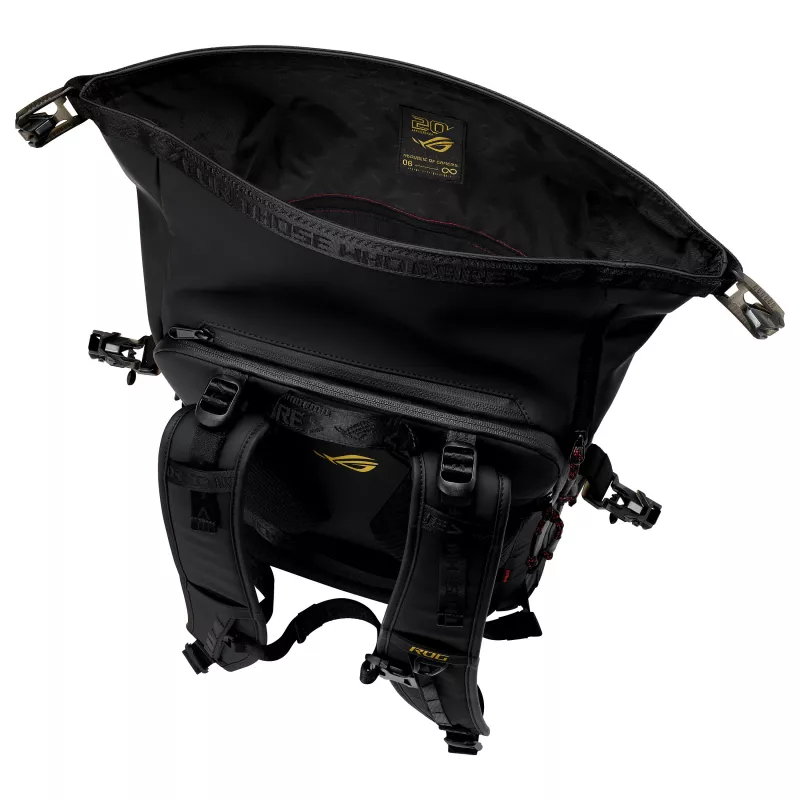 ASUS ROG Slash Backpack BP3802 Edition 20 - 16L wasserabweisender Cordura-Laptop-Rucksack für bis zu 17,3 inch, Schwarz