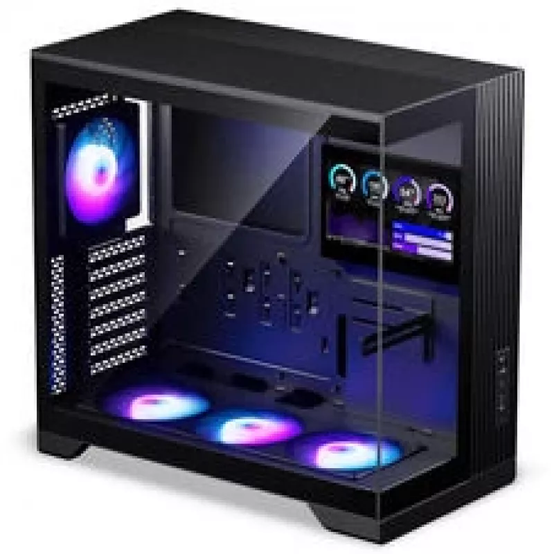 Phanteks XT V5 LCD Midi-Tower PC-Gehäuse, ATX, 7-Zoll-LCD, gehärtetes Glas - Schwarz