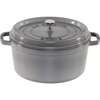 STAUB La Cocotte 28cm runder Gusseisen Schmortopf, Graphitgrau