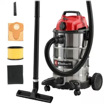 Einhell TC-VC 3055 SA Nass- und Trockensauger mit Steckdose, 55L Edelstahlbehälter, 1500W