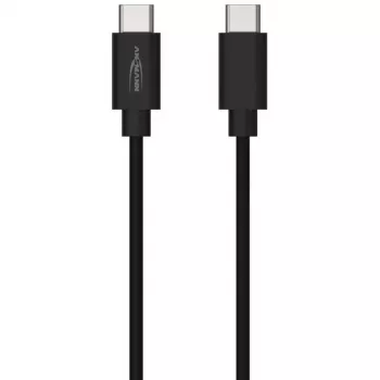 ANSMANN USB-C auf USB-C Daten- und Ladekabel 2m Schwarz 60W PD