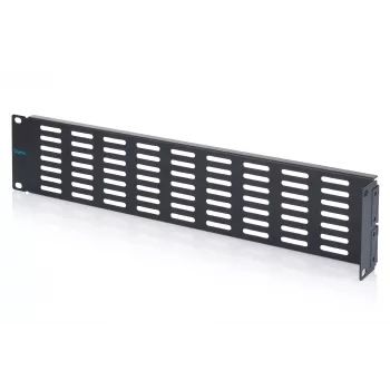 DIGITUS 1U 19-Zoll-Klappblende mit Belüftung, RAL 7035 Grau, Stahl