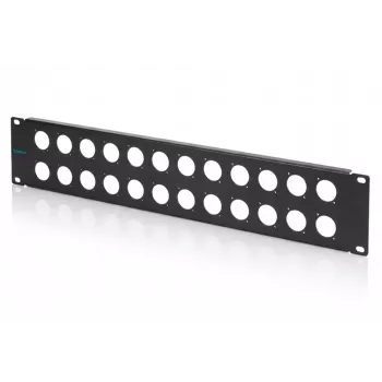 DIGITUS 2U Rack-Blindpanel für 24 D-Sub-Module, 19 Zoll, Schwarz