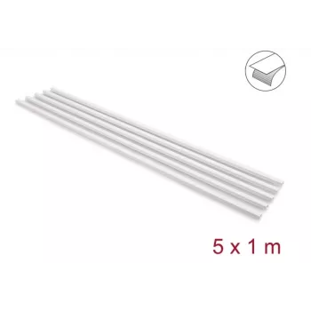 Delock Selbstklebender Kabelkanal mit Schiebedeckel 15 x 10 mm - 1 m, 5er-Pack, Weiß