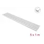 Delock Selbstklebender Kabelkanal mit Schiebedeckel 15 x 10 mm - 1 m, 5er-Pack, Weiß