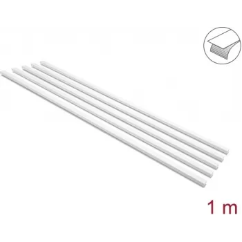 Delock Selbstklebender Kabelkanal mit Schiebedeckel 20 x 10 mm, 1 m, 5er-Pack, Weiß