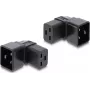 Delock IEC 60320 C20 auf C19 Netzadapter, Stecker auf Buchse, 16 A, 90° gewinkelt, Schwarz