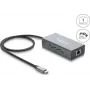 Delock USB Type-C Gigabit Ethernet Netzwerkadapter mit RJ45 PoE und USB Power Delivery