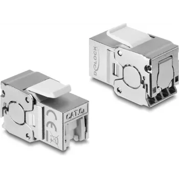 Delock Keystone-Modul RJ45 Buchse auf LSA Cat.6A geschirmt, werkzeuglos, mit Staubschutz