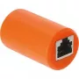 Delock RJ45 Kupplung Buchse auf Buchse Cat.6A geschirmt mit Überspannungsschutz, Orange