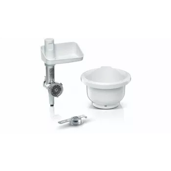 Bosch MUZS2BS Fleischwolf-Aufsatz für MUM Serie 2 & 5 Küchenmaschinen – Edelstahlmesser, 4,5-mm-Scheibe, Wurstfüller & Kebbe-Aufsätze