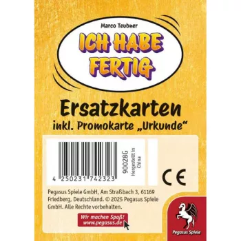 PEGASUS Ich habe fertig - Ersatzkarten inkl. Promo-Zertifikat (Erweiterung)