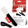 LABEL THE CABLE LTC 2610-30 Wiederverwendbare Kabelbinder mit Beschriftungsfeld, Klettverschluss, Schwarz, 30er-Pack