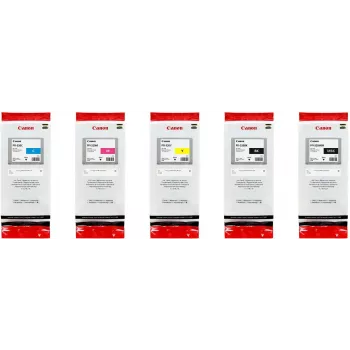 Canon Original PFI-320 Tintenpatronen - 5er-Pack Multipack Cyan Magenta Gelb Schwarz - Original - Schwarz