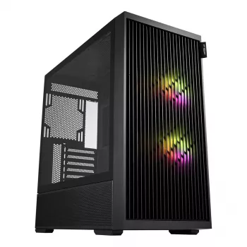 Fortron M330 Mini-Tower-PC-Gehäuse mit gehärtetem Glas, Schwarz