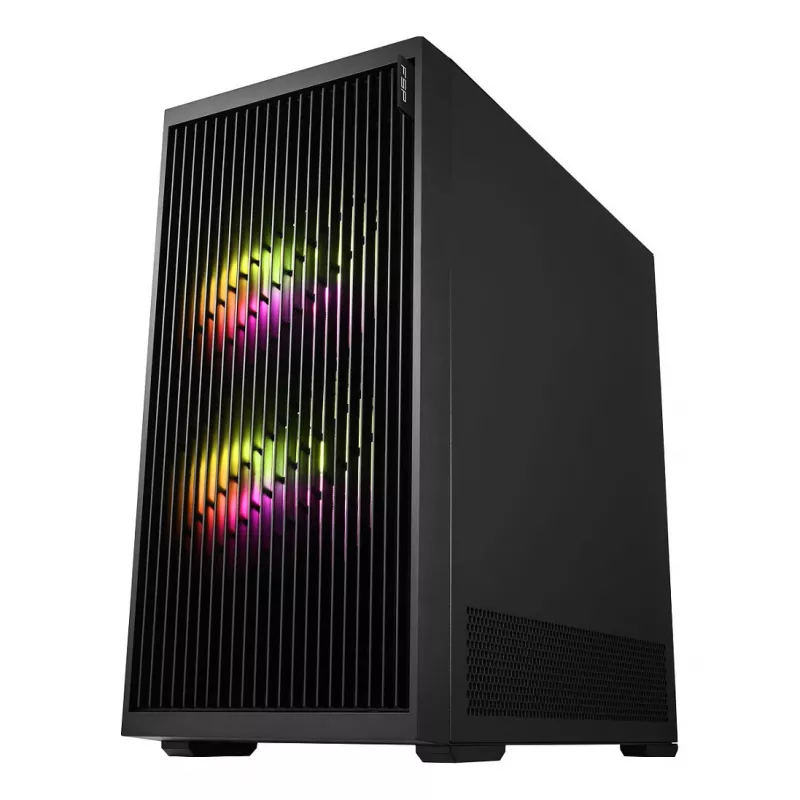 Fortron M330 Mini-Tower-PC-Gehäuse mit gehärtetem Glas, Schwarz
