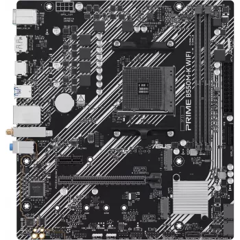 ASUS PRIME B550M-K WIFI AMD AM4 Micro-ATX-Motherboard mit Wi-Fi 5, DDR4, PCIe 4.0, HDMI, VGA