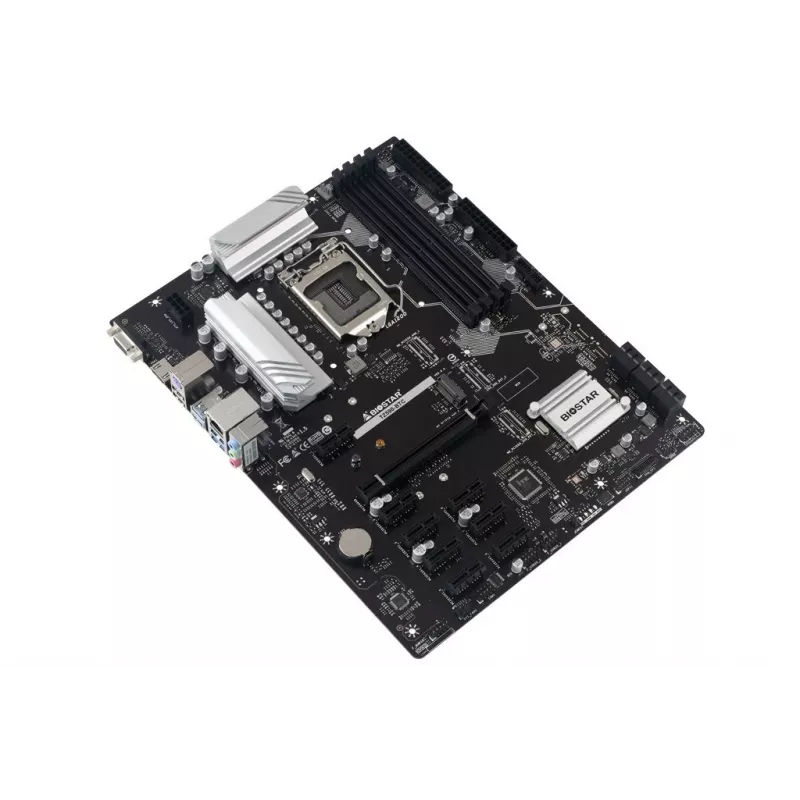 Biostar TZ590-BTC ATX-Motherboard für Intel-CPUs der 10./11. Generation, Z590-Chipsatz, 10 PCIe-x1-Steckplätze, 2.5GbE LAN, für Mining optimiert