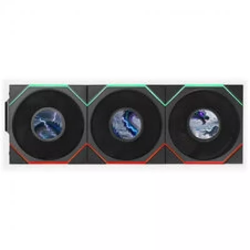 Lian Li UNI FAN TL LCD FLEX Wireless ARGB Reverse Blade 120mm Lüfter 3er-Pack mit Controller, Schwarz