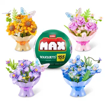 Zuru MAX künstlicher Blumenstrauß – gemischte lebendige, naturgetreue Blüten, 35 cm, 7-10 Stiele, Innendekoration