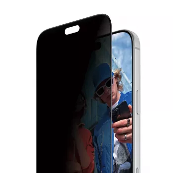 PanzerGlass 2-Wege-Privacy-Displayschutzfolie für Apple iPhone 15 Pro Max mit Ultra-Wide-Fit und FastFit-Applikator