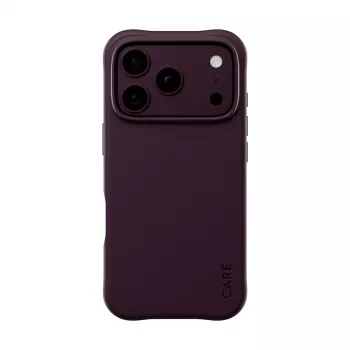 CARE by PanzerGlass Samba Case für iPhone 17 Pro / 18 Pro - Dark Cherry, MagSafe, recyceltes Plastik, D3O Bio, 3,6 m Sturzsicherung