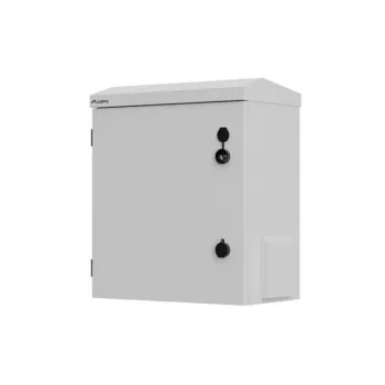 10-Zoll-Wand-/Mastmontage-Rackgehäuse, IP55 abgedichtet, 420x300x500 mm, Grau, montiert