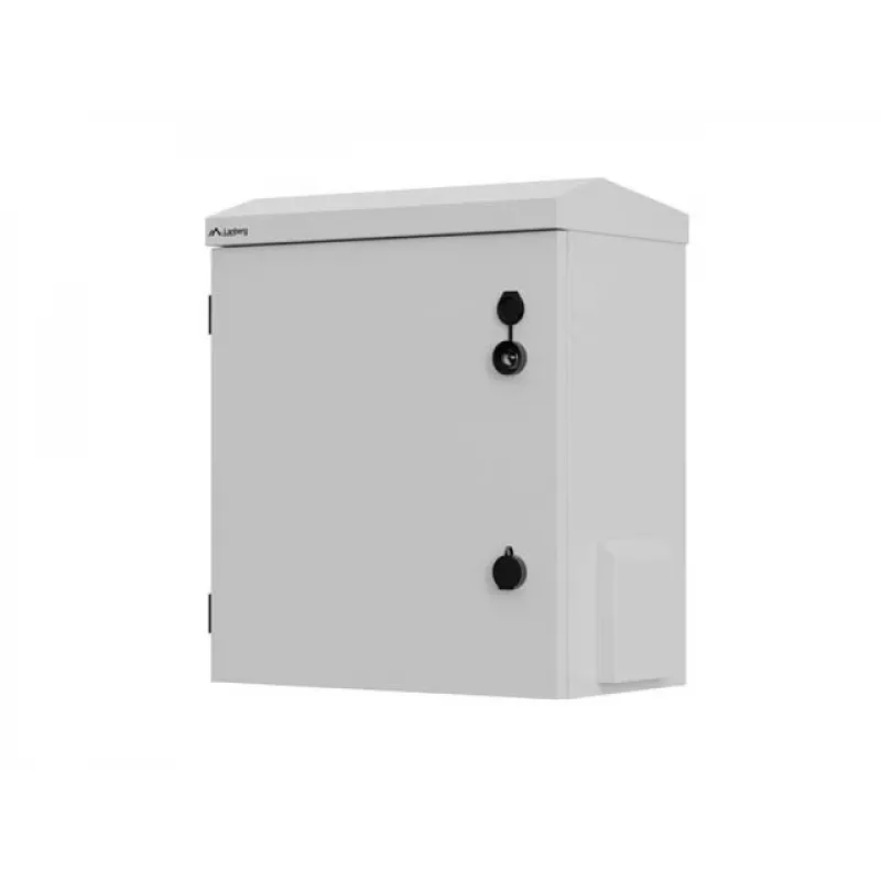 10-Zoll-Wand-/Mastmontage-Rackgehäuse, IP55 abgedichtet, 420x300x500 mm, Grau, montiert