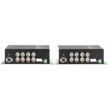DELTA OVH-8D/SC Industrialer 8-Kanal RS-485/422 auf Singlemode-Glasfaser-Konverter, SC Duplex, 20 km, Hutschiene