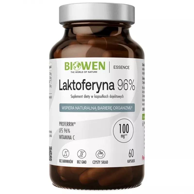 BIOWEN Lactoferrin 96% – 60 Kapseln – Hochreines Rinder-Lactoferrin Nahrungsergänzungsmittel