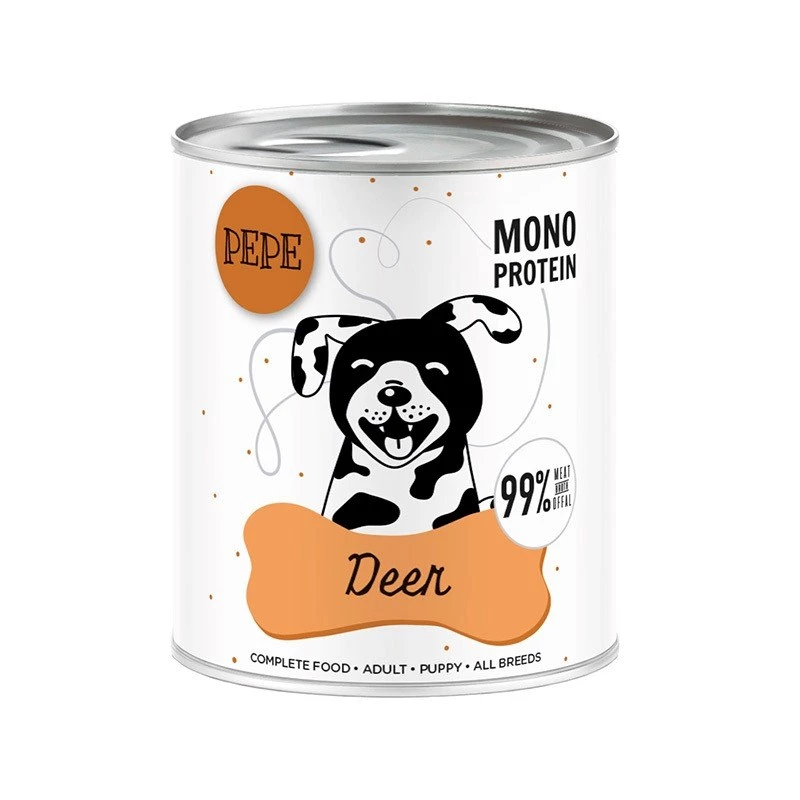 Paka Zwierzaka Pepe Jeleń Nassfutter für Hunde mit Hirsch 800g