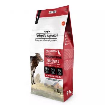 WIEJSKA ZAGRODA Monoprotein Rindfleisch Trockenfutter für Hunde - 12kg