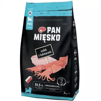 Pan Mięsko Trockenfutter für Hunde Truthahn mit Tintenfisch für Welpen, mittlere Kroketten, 3 kg