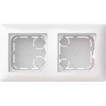 ABB Busch-balance SI Aufputz-Gehäuse 2-fach, hohe Bauform, Alpinweiß (RAL 9010), halogenfreier Thermoplast, IP20, IK05, mit Tragring, Kabelzuführung hinten und seitlich, senkrechte/waagerechte Montage