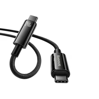 Baseus Tungsten Gold USB-C auf USB-C 240W Schnellladekabel 1m Schwarz