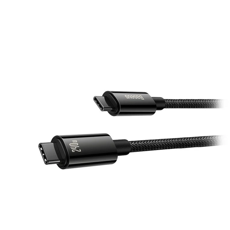 Baseus Tungsten Gold USB-C auf USB-C 240W Schnellladekabel 1m Schwarz