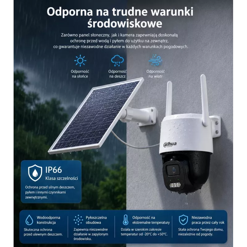 DAHUA BP5E 5MP Solarbetriebene 4G LTE Schwenk-Neige-Sicherheitskamera mit Farb-Nachtsicht