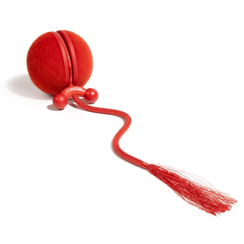 Cheerble WICKED BALL DUO2-VINTAGE RED Intelligentes interaktives Haustierspielzeug, 2 Bälle, USB-C-Laden, IP65 spritzwassergeschützt, 3 Spielmodi, für Katzen & kleine Hunde