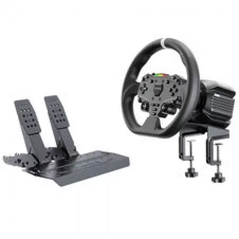 MOZA R5 Pro Racing Simulator - 5,5 Nm Direct Drive Wheelbase, 11-Zoll-Lederlenkrad, 2-Pedal-Set