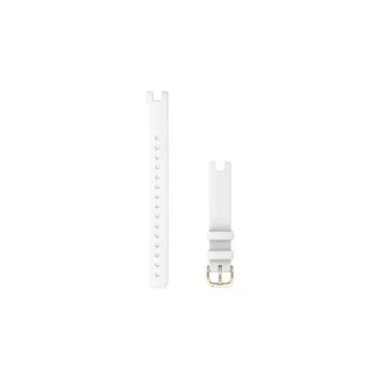 Garmin Lily Lederarmband Weiß mit cremegoldener Schließe