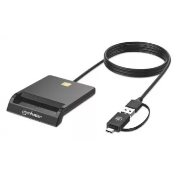 Manhattan USB-C & USB-A Combo Smart Card Reader, Schwarz