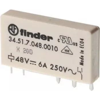 Finder 34.51.7.024.0010 Miniatur-PCB-Relais 24 V DC 6 A 1 CO SPDT
